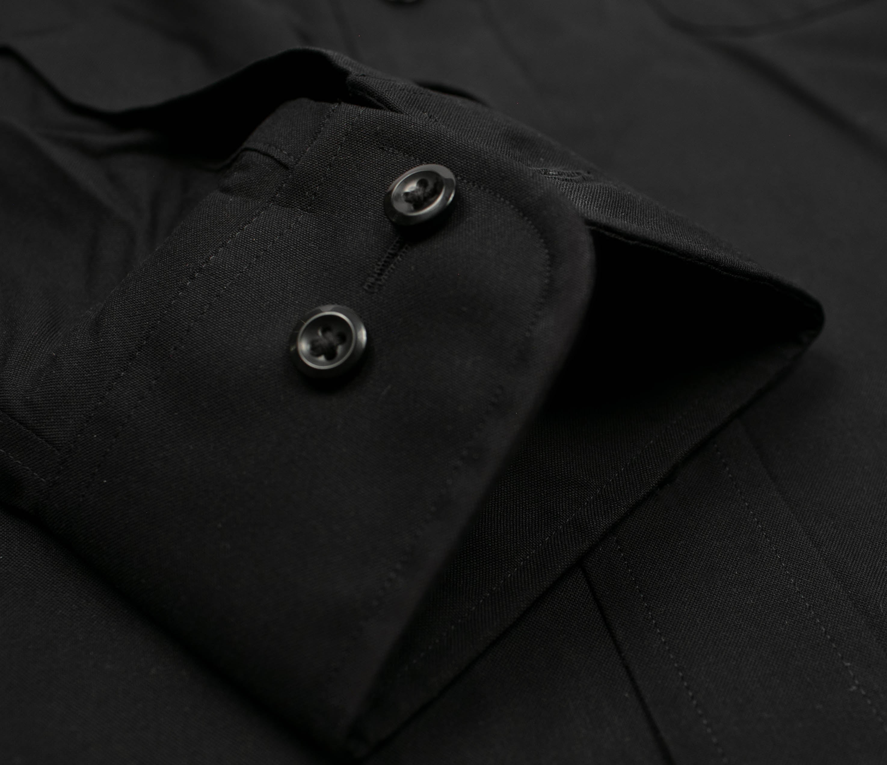 204 TF SC - Black Tailored Fit Spread Collar