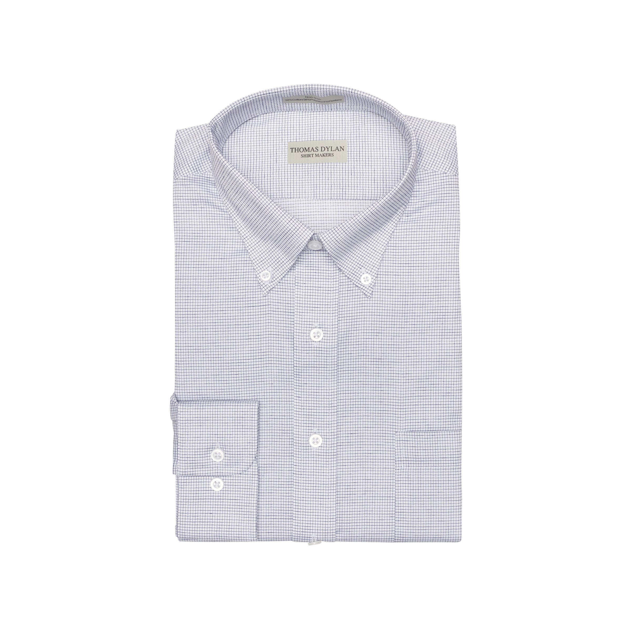 032 TF BD - Black Graph Check Tailored Fit Button Down Collar