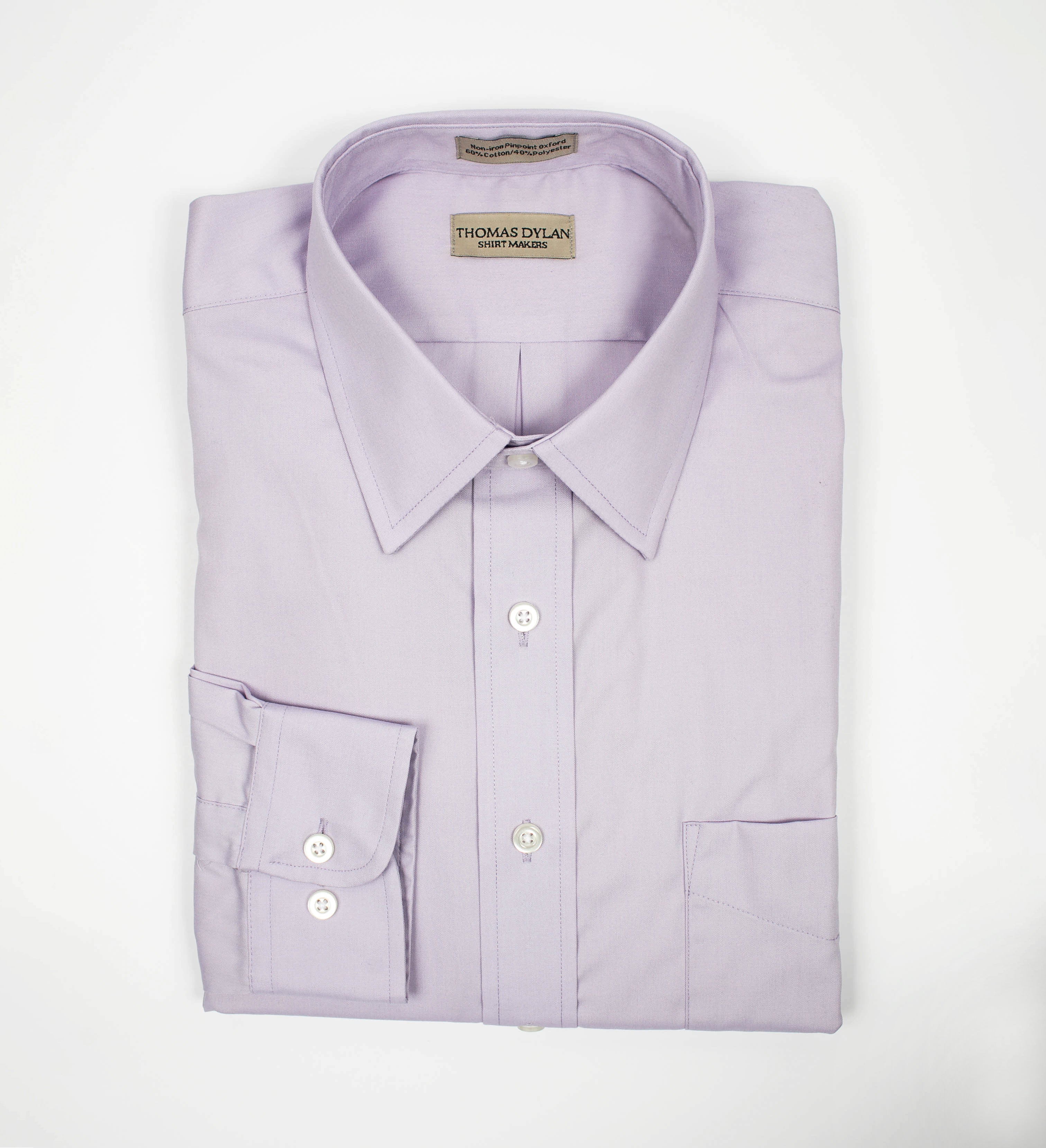 086 TF SC - Thomas Dylan Lavender Tailored Fit Spread Collar