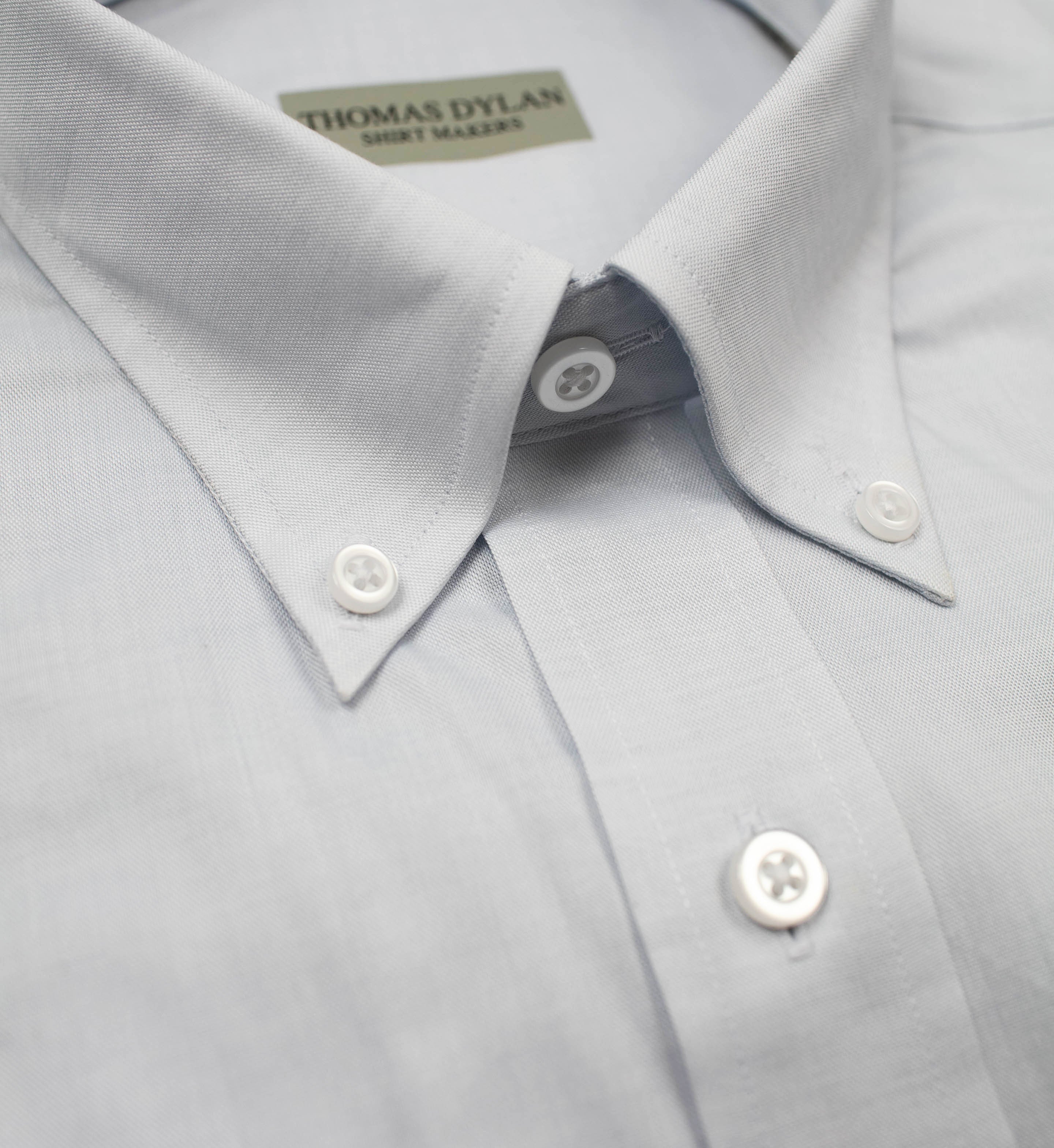 087 BD - Thomas Dylan Silver Grey Button Down Collar