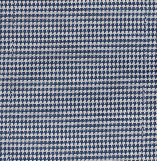 101 TF SC - Blue & White Dobby Houndstooth Tailored Fit Spread Collar