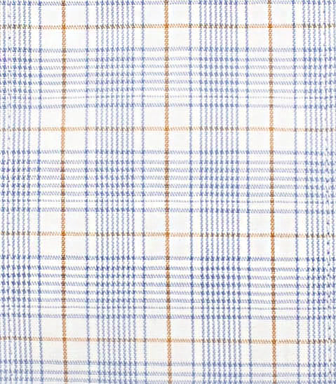 141 BD - Blue Tan Over Plaid Button Down Collar