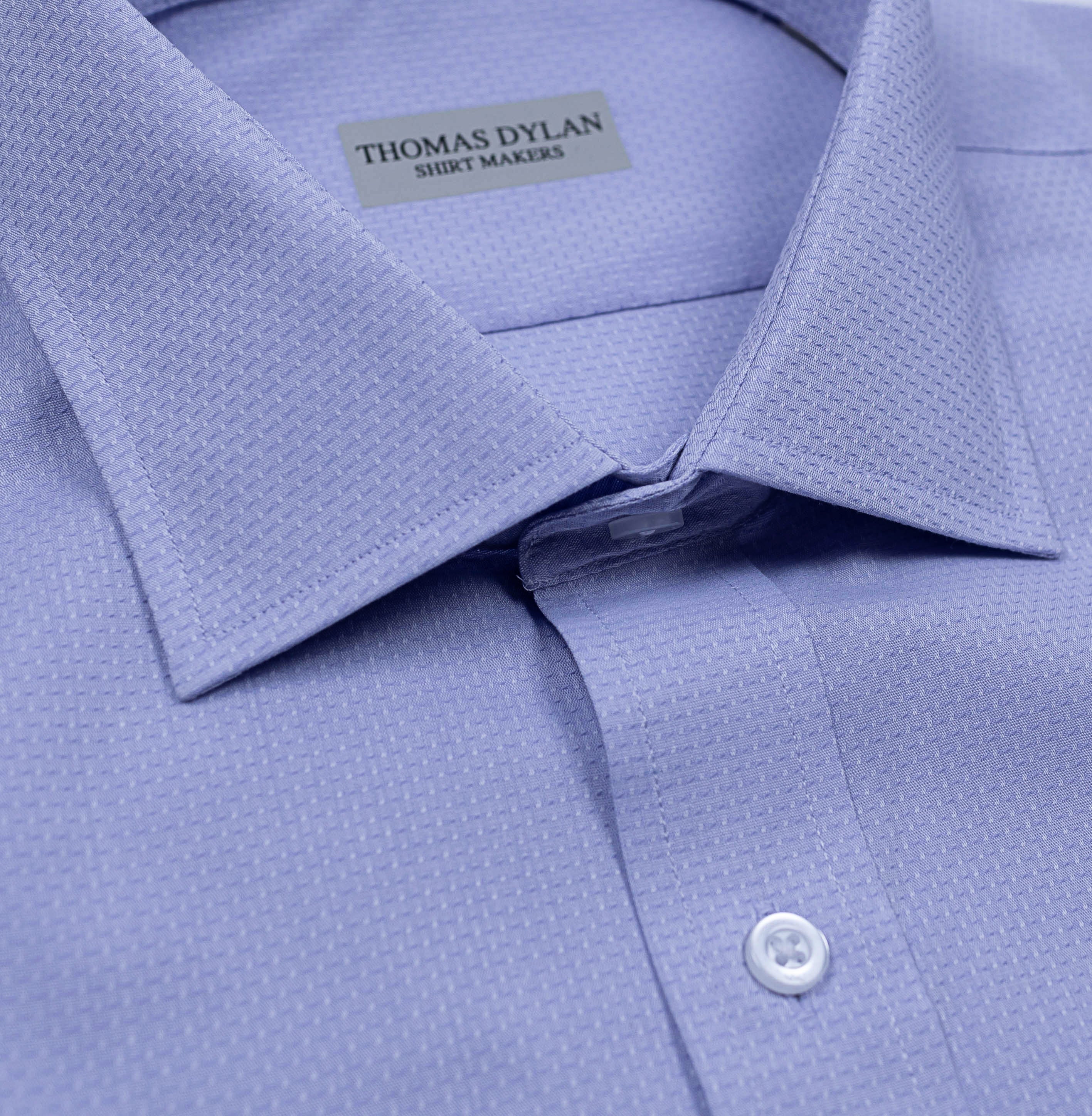 149 TF SC - Lavender Tonal Crash Weave Tailored Fit Spread Collar