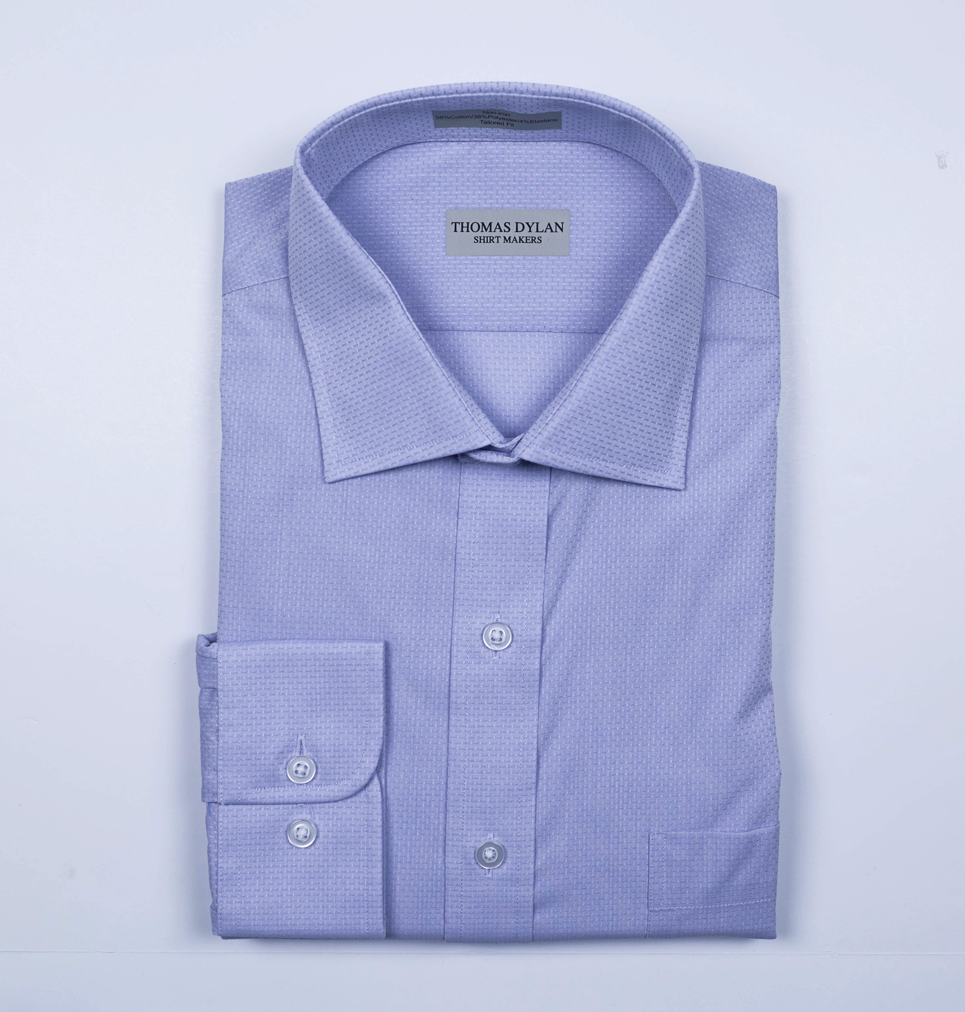 149 TF SC - Lavender Tonal Crash Weave Tailored Fit Spread Collar