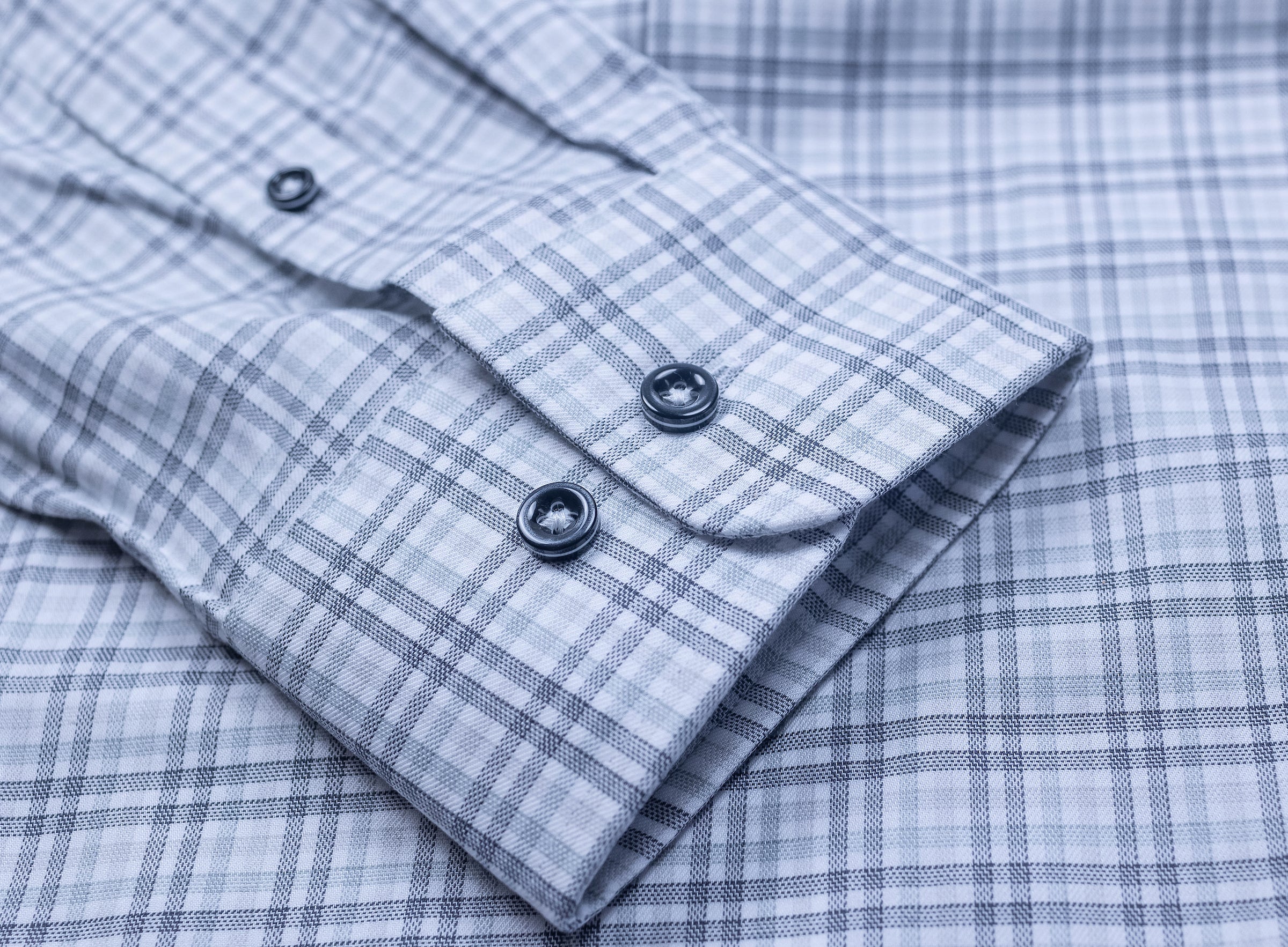 806 CF BD - FF Grey/Charcoal Gingham Subtle Windowpane with Hidden Button ( Arriving Fall 25)